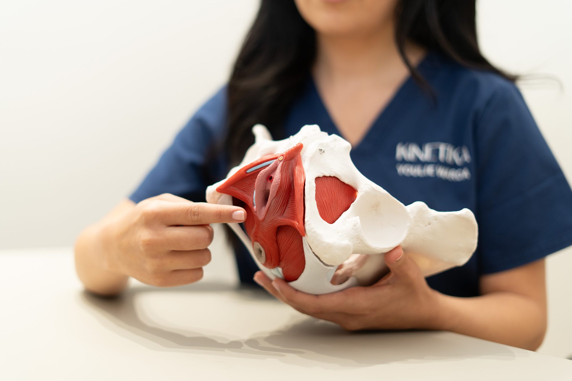 Kinetika physiotherapist treating a patient with pelvic floor concerns at Kinetika Dubai